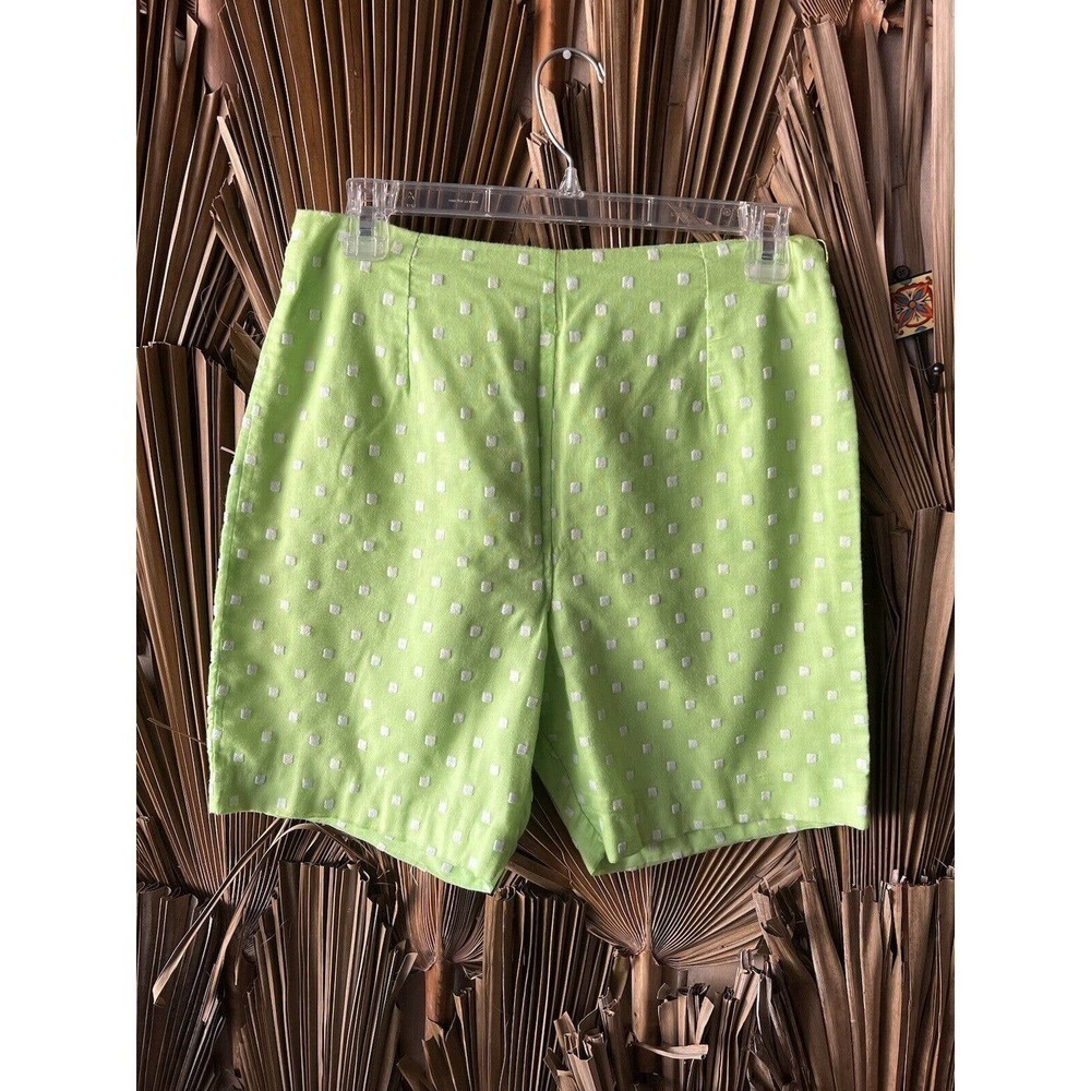 Vintage Neon Green Shorts Set Polka Dot Print Size Small 1960's - Picture 7 of 7